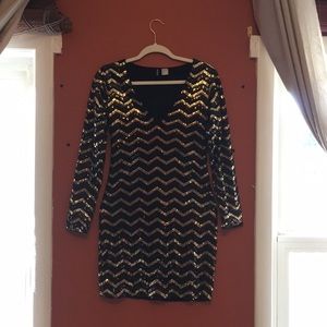 Sequin Long Sleeve Bodycon Dress